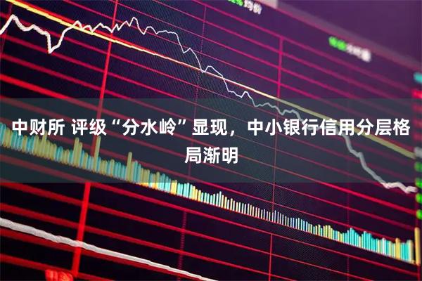 中财所 评级“分水岭”显现，中小银行信用分层格局渐明